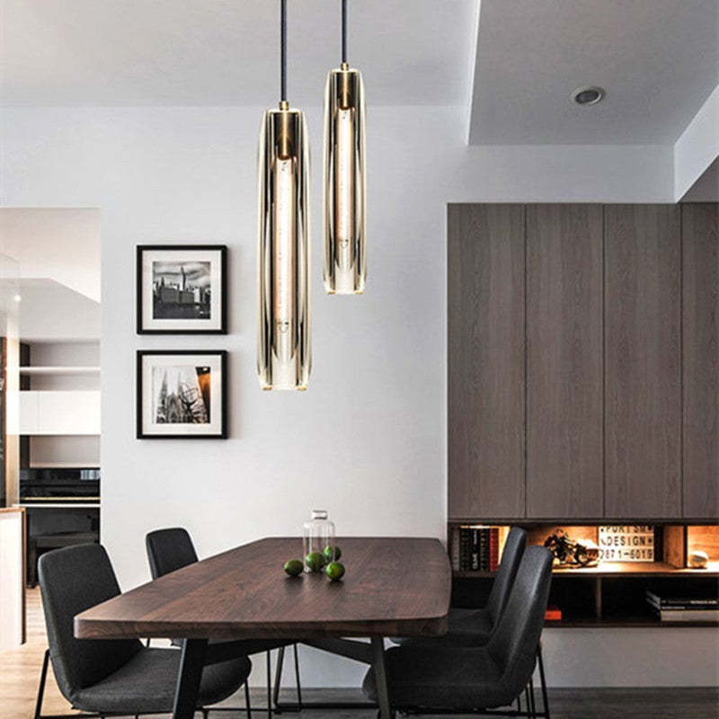 Arisha Brass Designer LED Glass Pendant Lamp - image 12