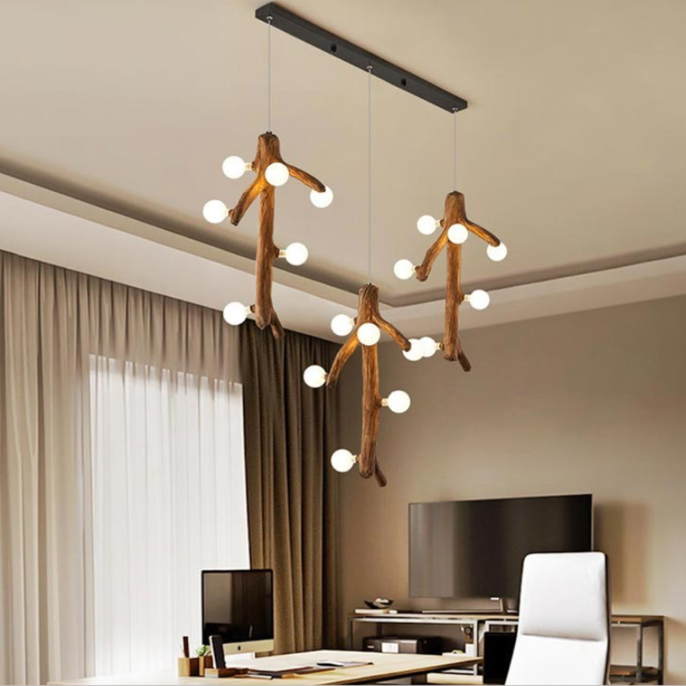 Epoch Nordic LED Chandelier Wood Living Dining Room Bedroom