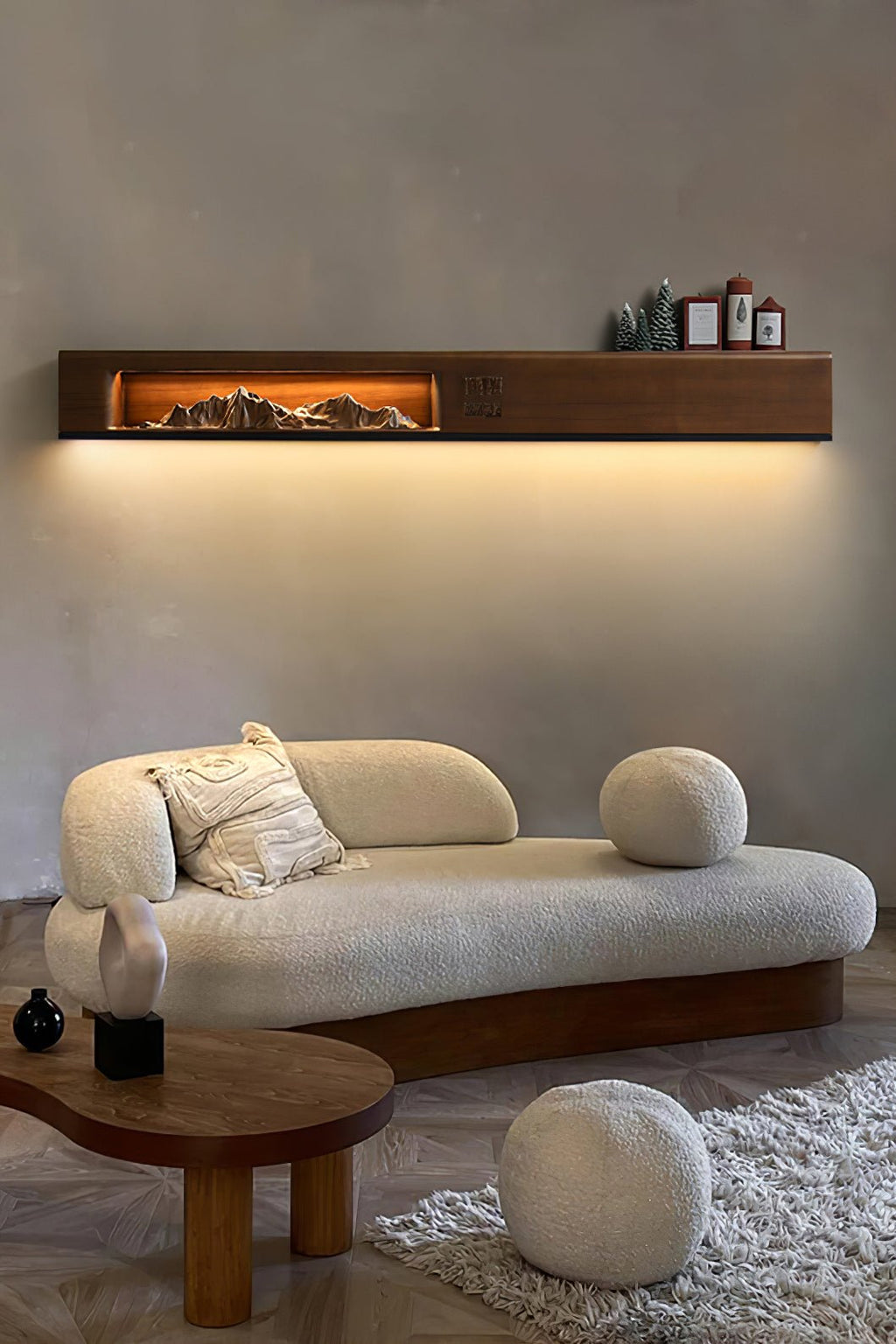 Mountain Modern Acrylic & Wood Wall Light