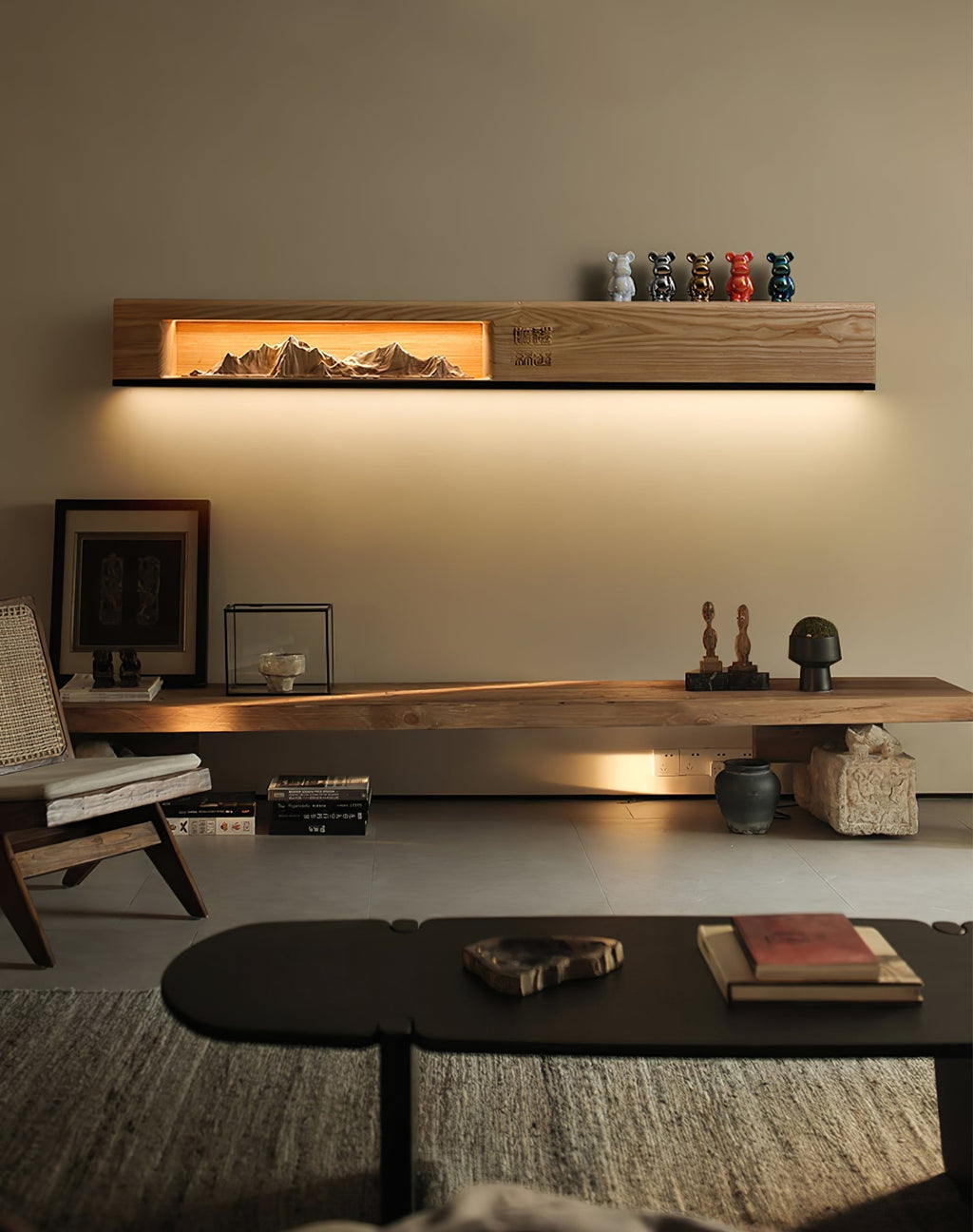 Mountain Modern Acrylic & Wood Wall Light