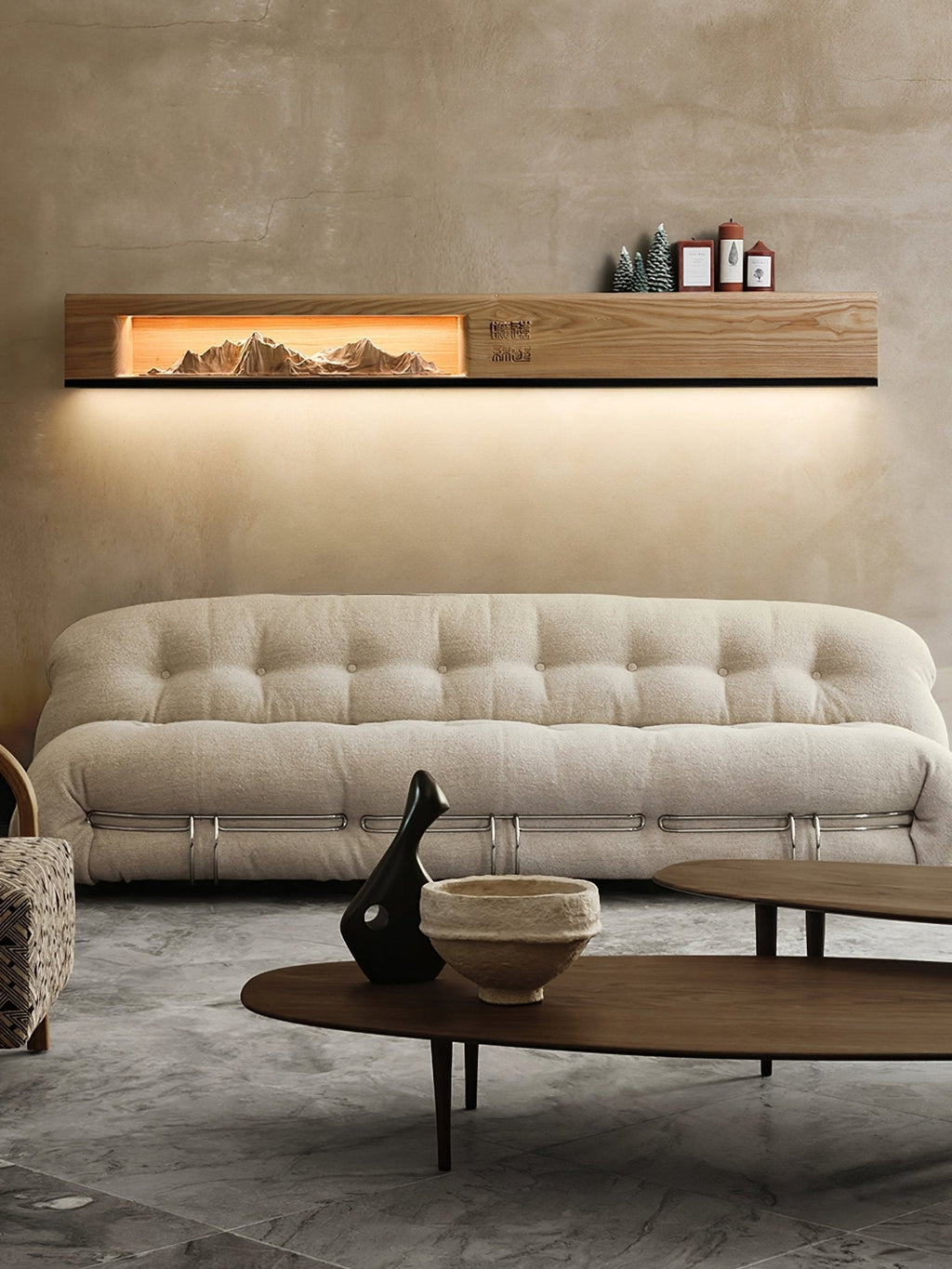 Mountain Modern Acrylic & Wood Wall Light