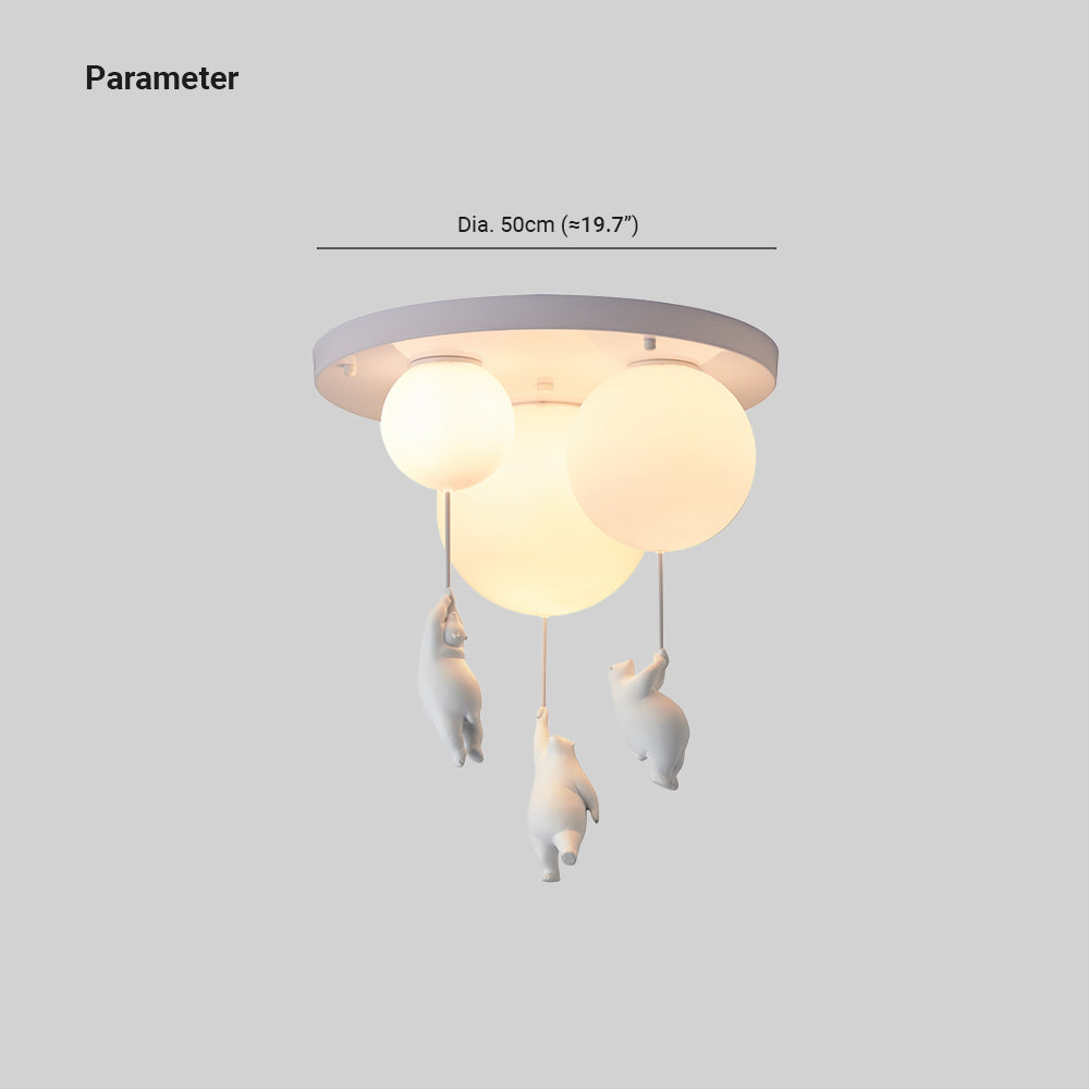 Aria Bear Balloon LED Children Flush Mount Ceiling Light 3 Style