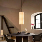 Ritta Cylinder Pendant Light, Lantern, Fabric, Japanese