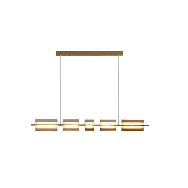 Arisha Modern Nordic Linear Copper Glass Pendant Light Brass