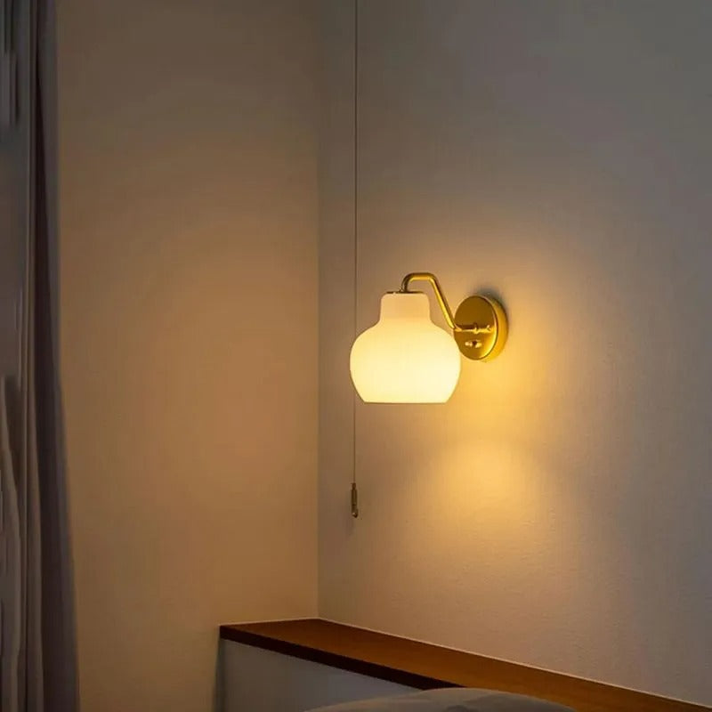 Arisha Simple Dome Shape Vanity Wall Lamp, /Glass
