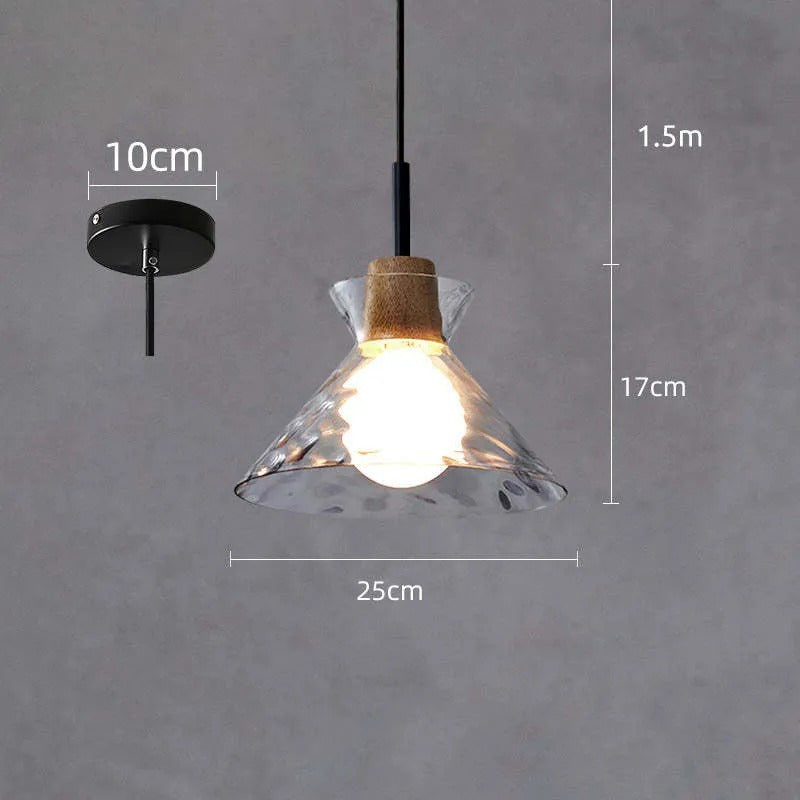 Arisha Minimalist Geometric Glass Pendant Light, Dining Room