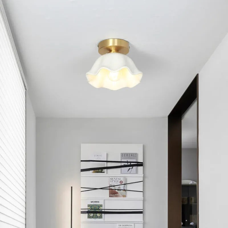 Arisha Retro Flush Mount Brass Ceiling Light
