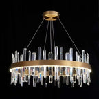 Kristy Modern Crystal Ring Chandelier, Stainless Steel & Crystal