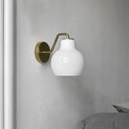 Arisha Simple Dome Shape Vanity Wall Lamp, /Glass