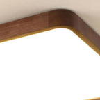 Muto Modern Geometric Walnut LED Flush Mount Ceiling Light