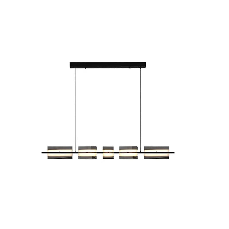 Arisha Modern Nordic Linear Copper Glass Pendant Light Brass