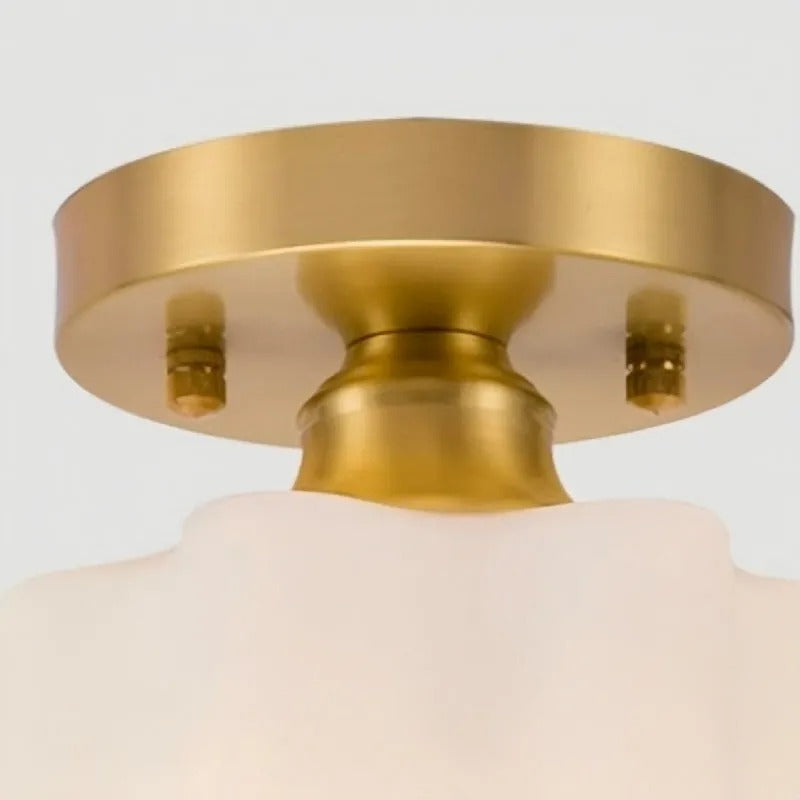 Arisha Retro Flush Mount Brass Ceiling Light