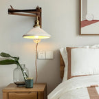 Muto Vintage Dome Ceramic/Wood Wall Lamp