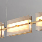 Arisha Modern Nordic Linear Copper Glass Pendant Light Brass