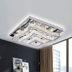 Kristy Luxury Square /Glass Flush Mount Ceiling Light, Living Room