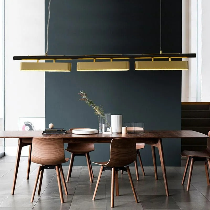 Arisha Pendant Light Rectangular Modern Brass Office