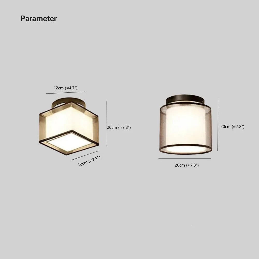 Arisha Modern & Fabric Flush Mount Ceiling Light, 2 Style