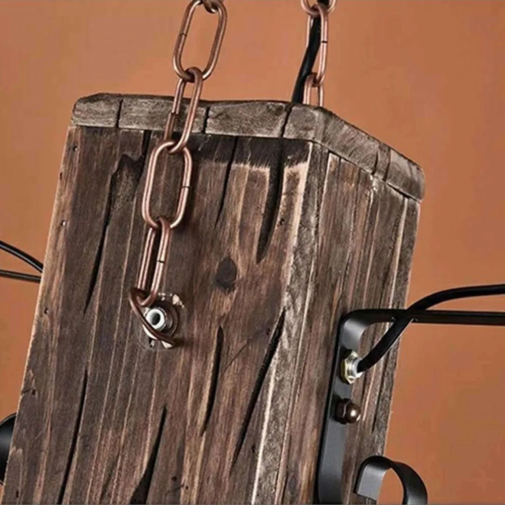 Epoch Vintage Rectangular /Wood Hanging Pendant Light