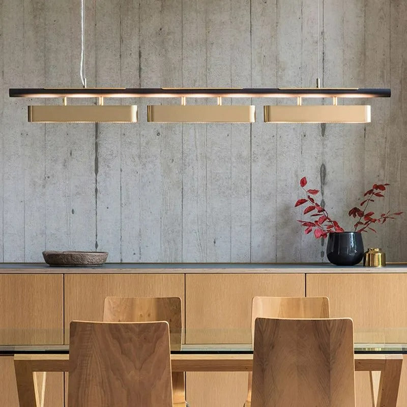 Arisha Pendant Light Rectangular Modern Brass Office