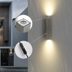Ray Minimalist Square LED Outdoor Wall Lamp Cement Garden Corridor Balcony