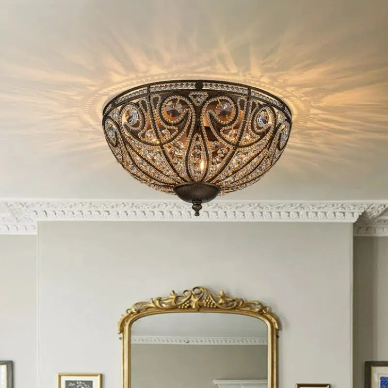Kristy Retro LED Flush Mount Ceiling Light /Glass Living Room