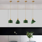 Valentina Retro LED Pendant Light Green Glass Dining Room
