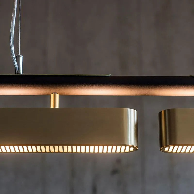 Arisha Pendant Light Rectangular Modern Brass Office