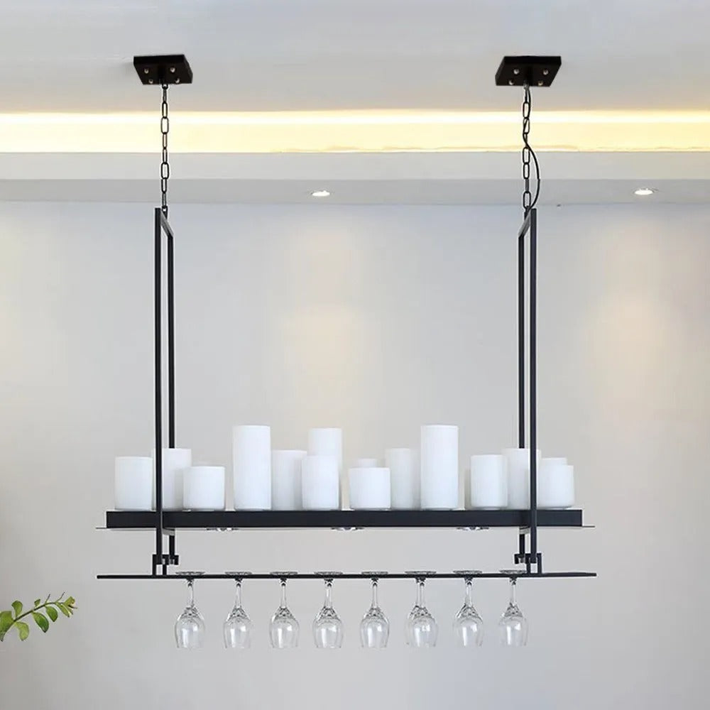Epoch Candle Pendant Lighting for Kitchen Island Wine Glass Holder