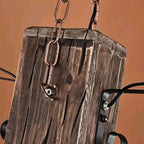 Epoch Vintage Rectangular /Wood Hanging Pendant Light