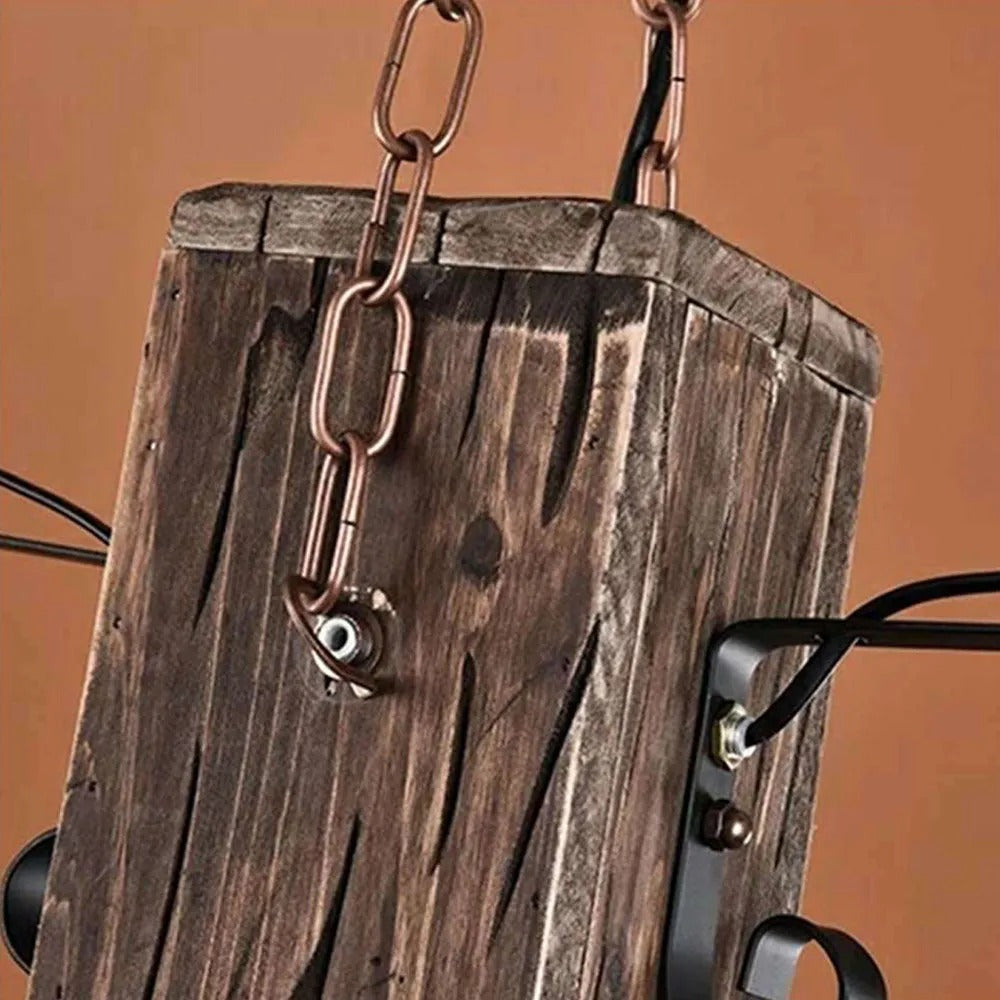 Epoch Vintage Rectangular /Wood Hanging Pendant Light