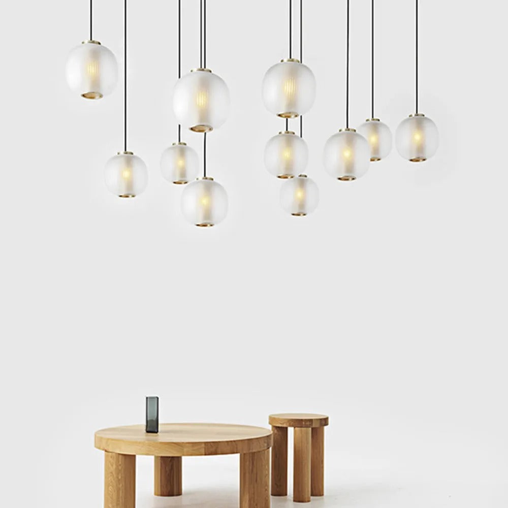 Valentina Frosted Glass Cylinder Pendant Light Sandy Glass