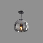 Arisha Modern Dome Glass Semi-Flush Mount Ceiling Light Pendant Light