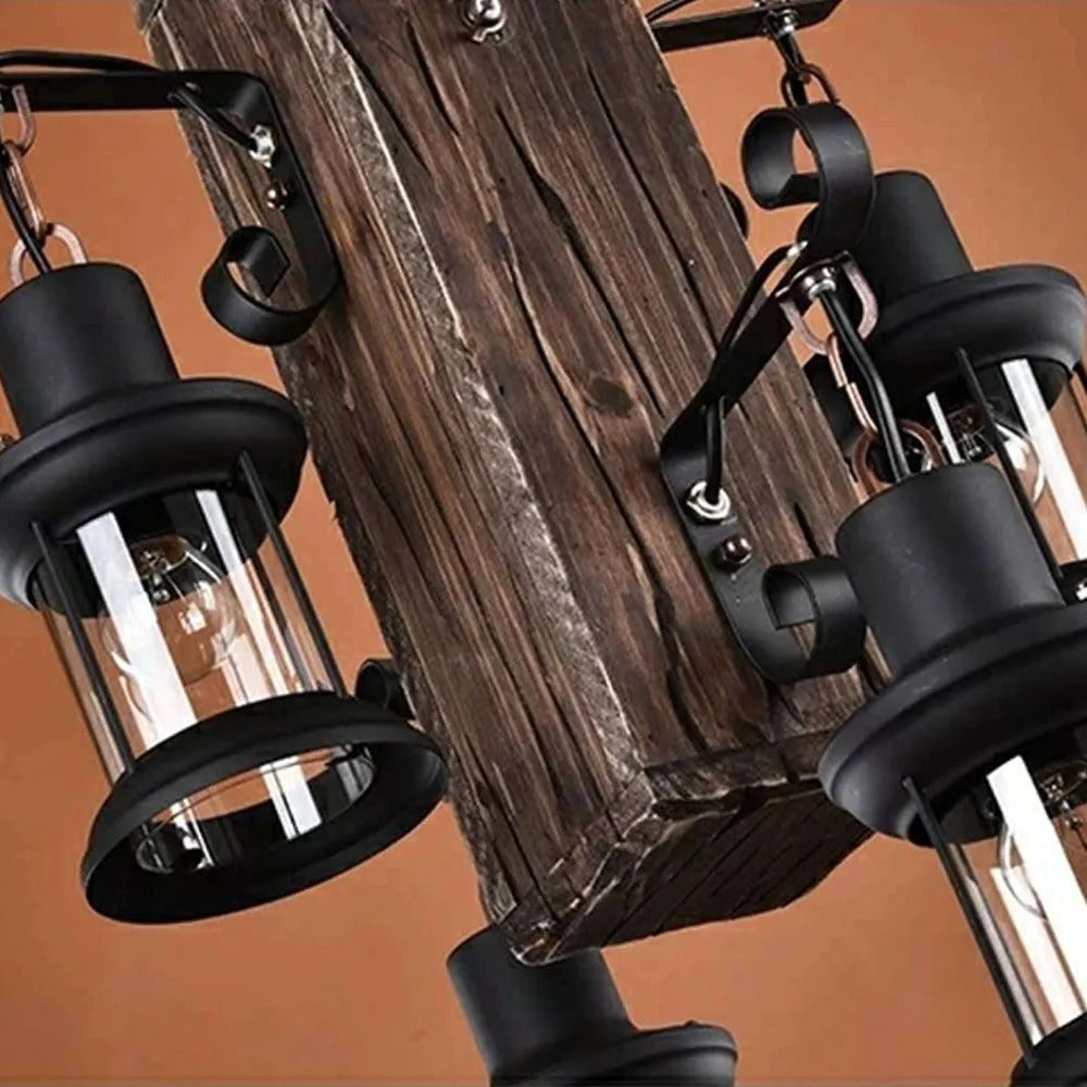 Epoch Vintage Rectangular /Wood Hanging Pendant Light