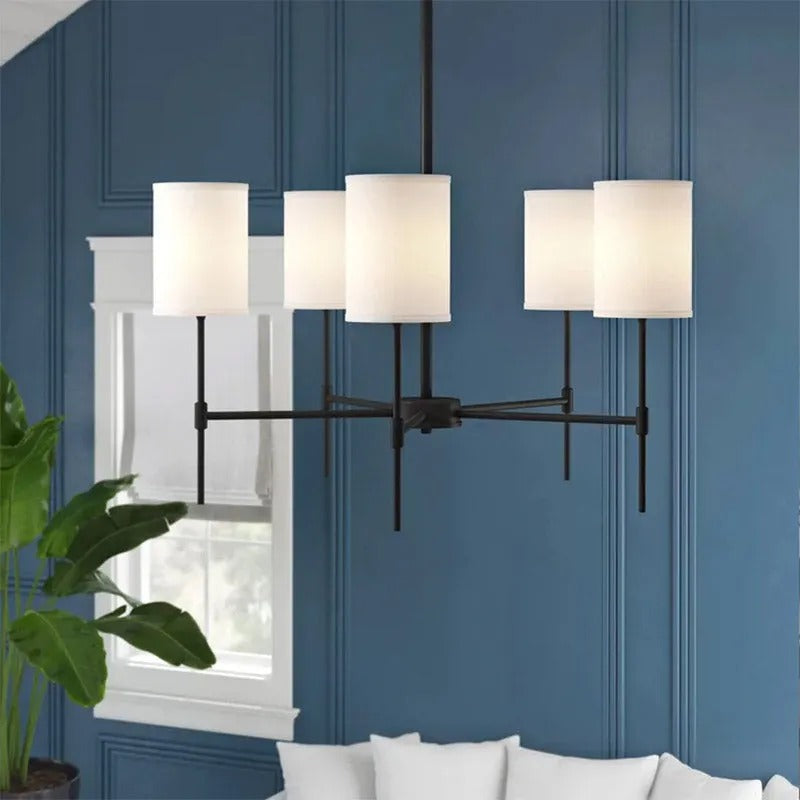 Silva Modern LED Chandelier Fabric Bedroom Living Room