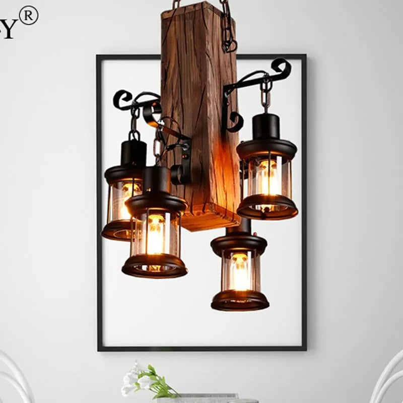 Epoch Industrial Lantern Glass Pendant Light