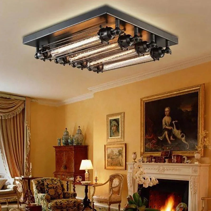 Epoch Vintage Tubed Flush Mount Ceiling Light Living Room