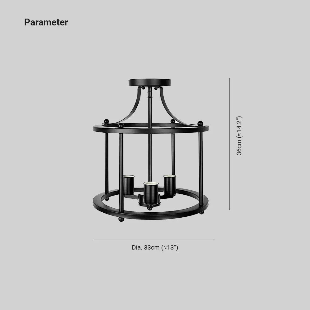 Epoch Flush Mount Ceiling Light Lantern Industrial Dining Room