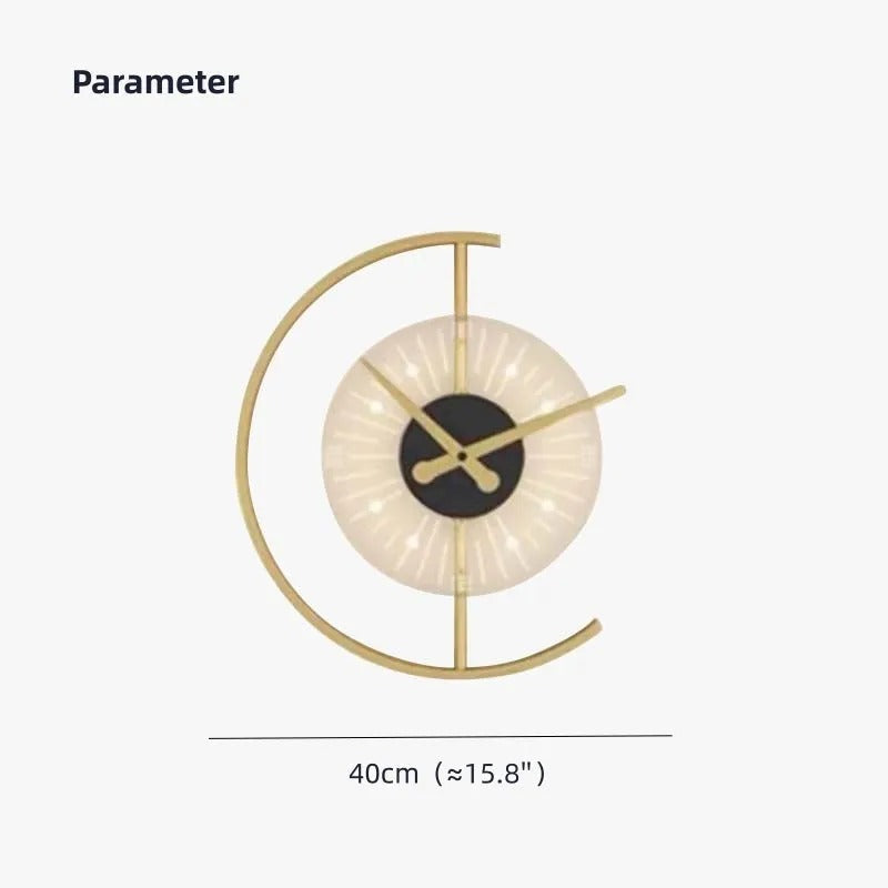 Arisha Modern Clock LED Indoor Wall Lamp Wood Living Room Bedroom Dining Room