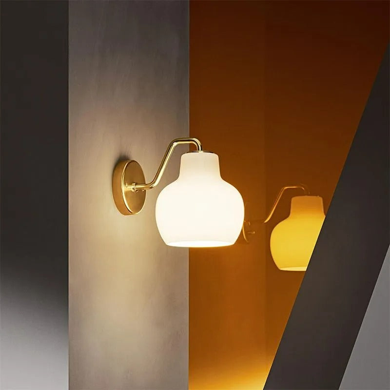 Arisha Simple Dome Shape Vanity Wall Lamp, /Glass
