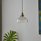 Arisha Pendant Light Dome Vintage Glass Brass Dining Room