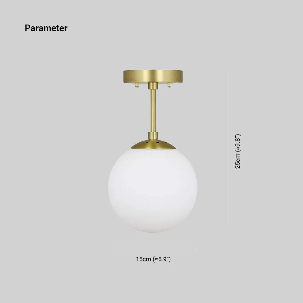 Valentina Simple Spherical LED Semi-Flush Mount Ceiling Light