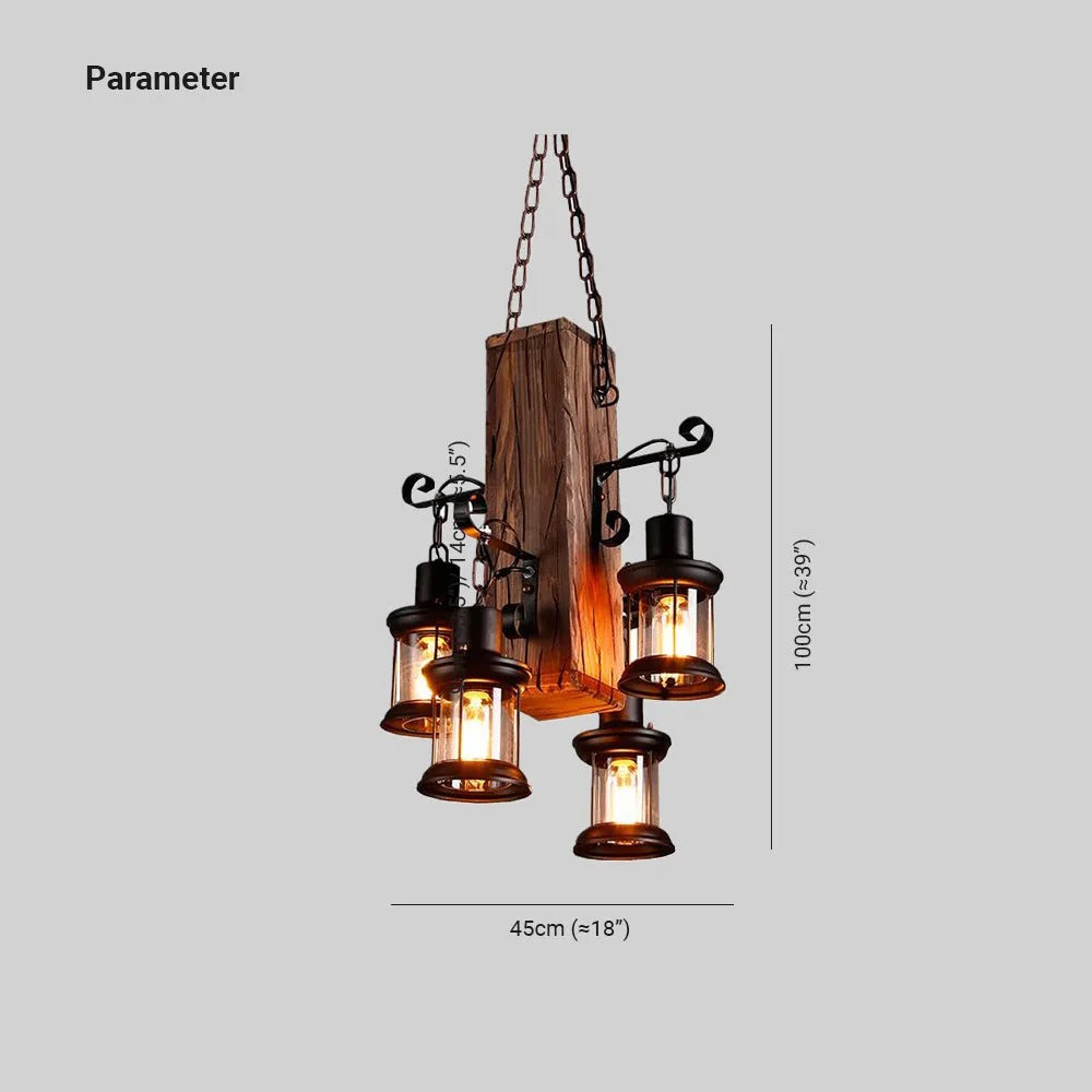 Epoch Industrial Lantern Glass Pendant Light
