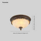 Arisha Retro Semicircular /Glass Flush Mount Ceiling Light, Bronze