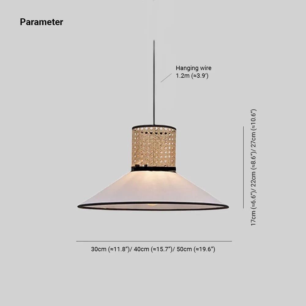 Ritta Modern Rattan FabricPendant Light