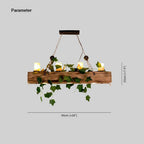 Epoch Rustic Linear Wood Pendant Light Dining Room