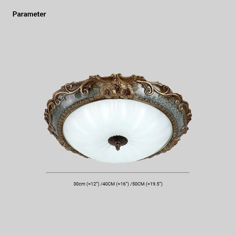 Tiffany Flush Mount Ceiling Light, Brass/Resin - image 4