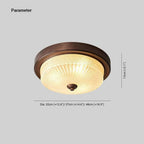 Silva Vintage Round Flush Mount Ceiling Light Glass Bedroom