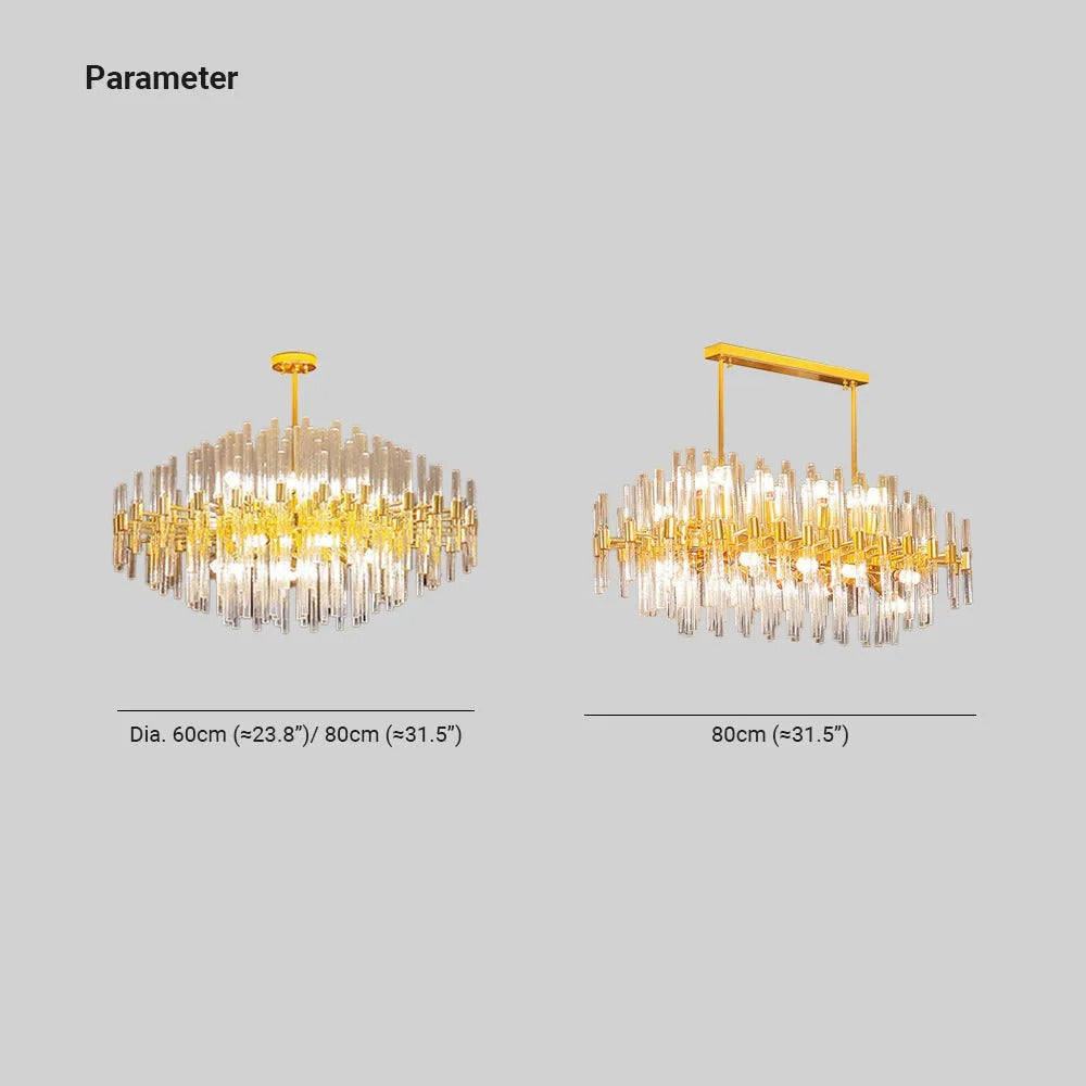 Kristy Luxurious Chandelier /Glass Living Room