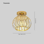 Modern Globe Crystal Cage Ceiling Light