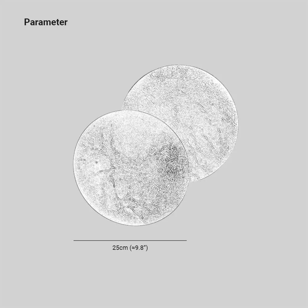 Aria Modern Minimalist Round Moon LED Indoor Wall Lamp Bedroom Living Room